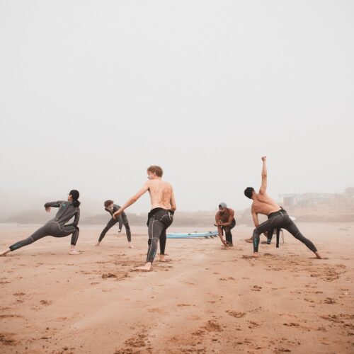 Yoga class after surfing at Wave Nomad surf house