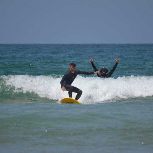 Intermediate package image Intermediate surfer riding green wave Taghazout Morocco